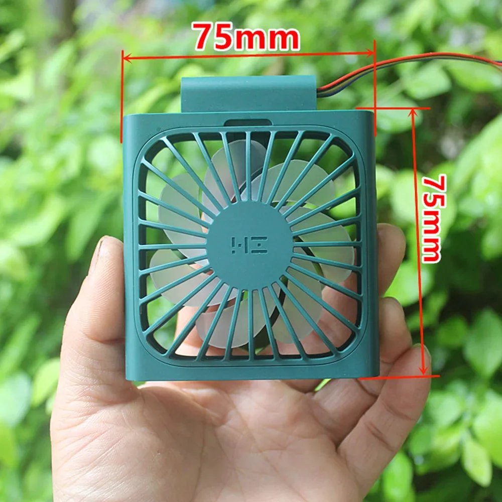 DC 7.4V-12V 12V 4W Summer Cooling Fan 75mm Portable Input Fan Large Air Adjustable Mini Fan Brushless Laptop Home Dorm Outdoor