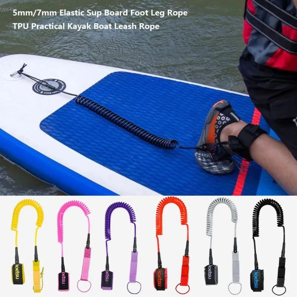 High Quality 6/7/8/9/10ft Surfboard Leash Blue Diameter 7mm Paddle Board Straight Rope Surfing Accessories for Surfboards