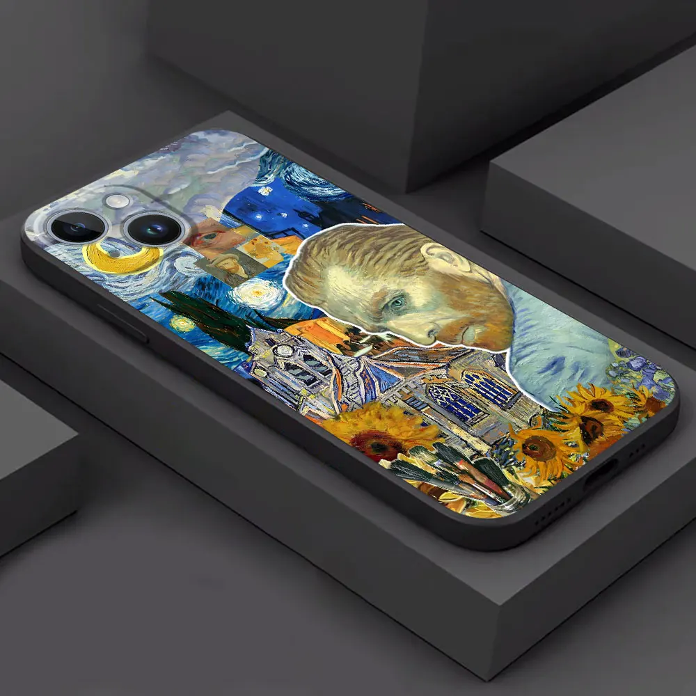 Osłona pancerza na telefon dla Huawei P20 Lite P30 Lite P30 Pro P40 Lite P Smart Z P20 Pro P silikonowe Van Gogh Art Splicing