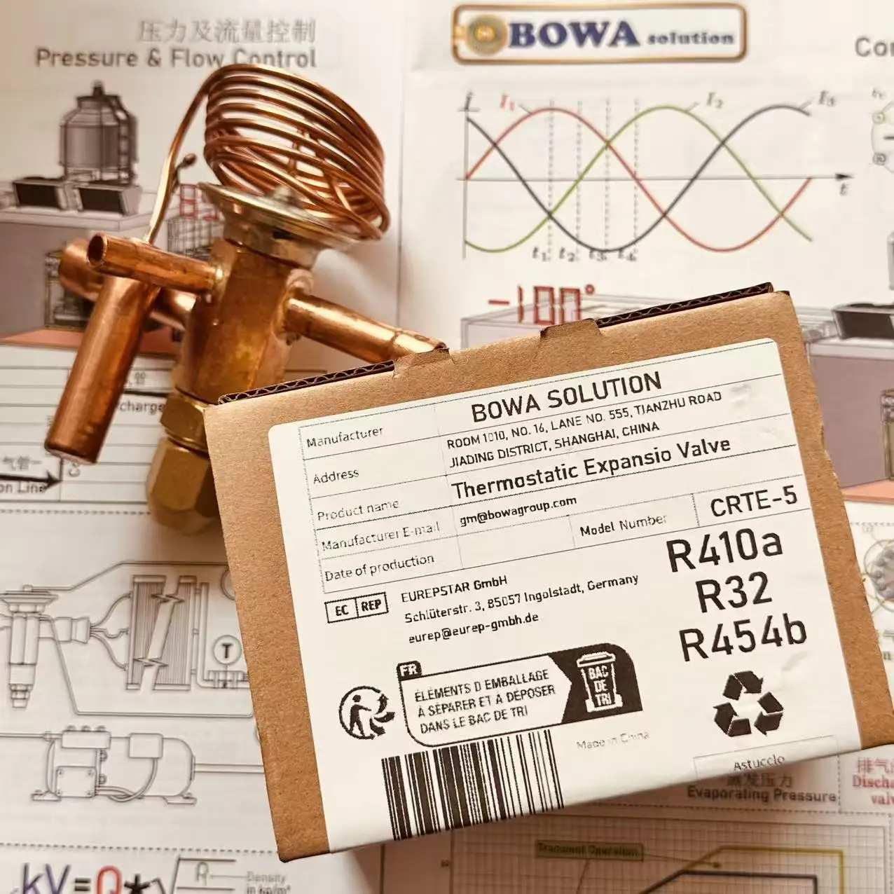 A válvula de expansão termostática R410A de 12.000BTU é usada para construir aquecedores de água com bomba de calor de fonte de ar 5000kcal R32 por sala dividida AC