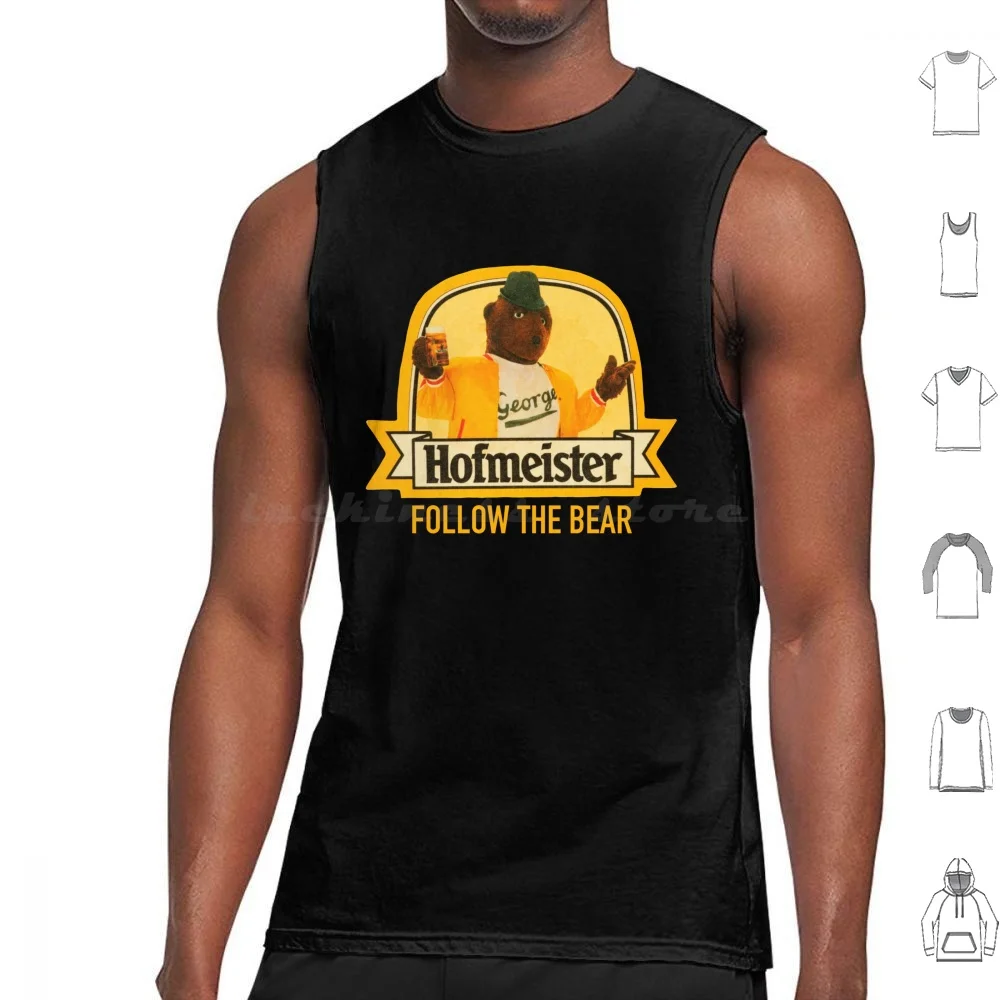 

Follow The Bear-George-Vintage Hofmeister Tank Tops Vest Sleeveless George Retro Vintage Cool Bear Follow Follow The Bear Beer