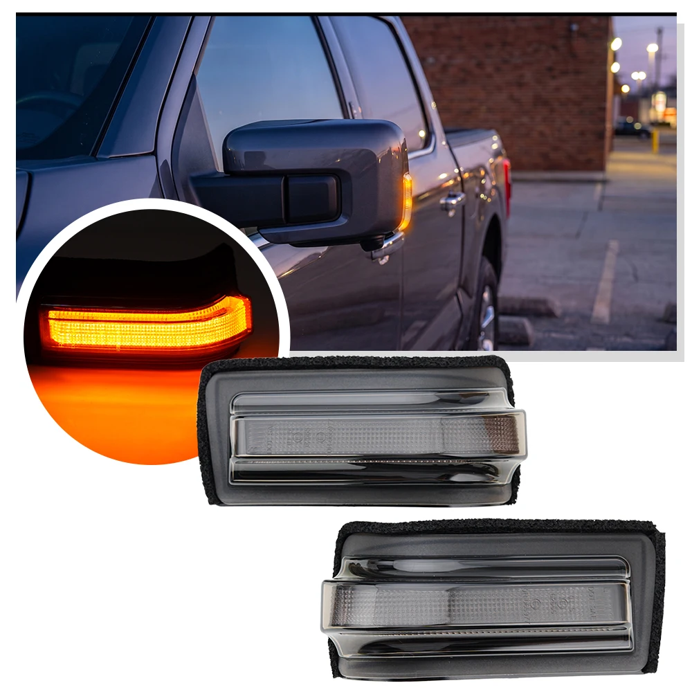 

LED Rearview Mirror Turn Signal Light with Spot Light Dual Color for Ford F-150 Raptor Lightning 2021 2022 -2026 Car Accessories