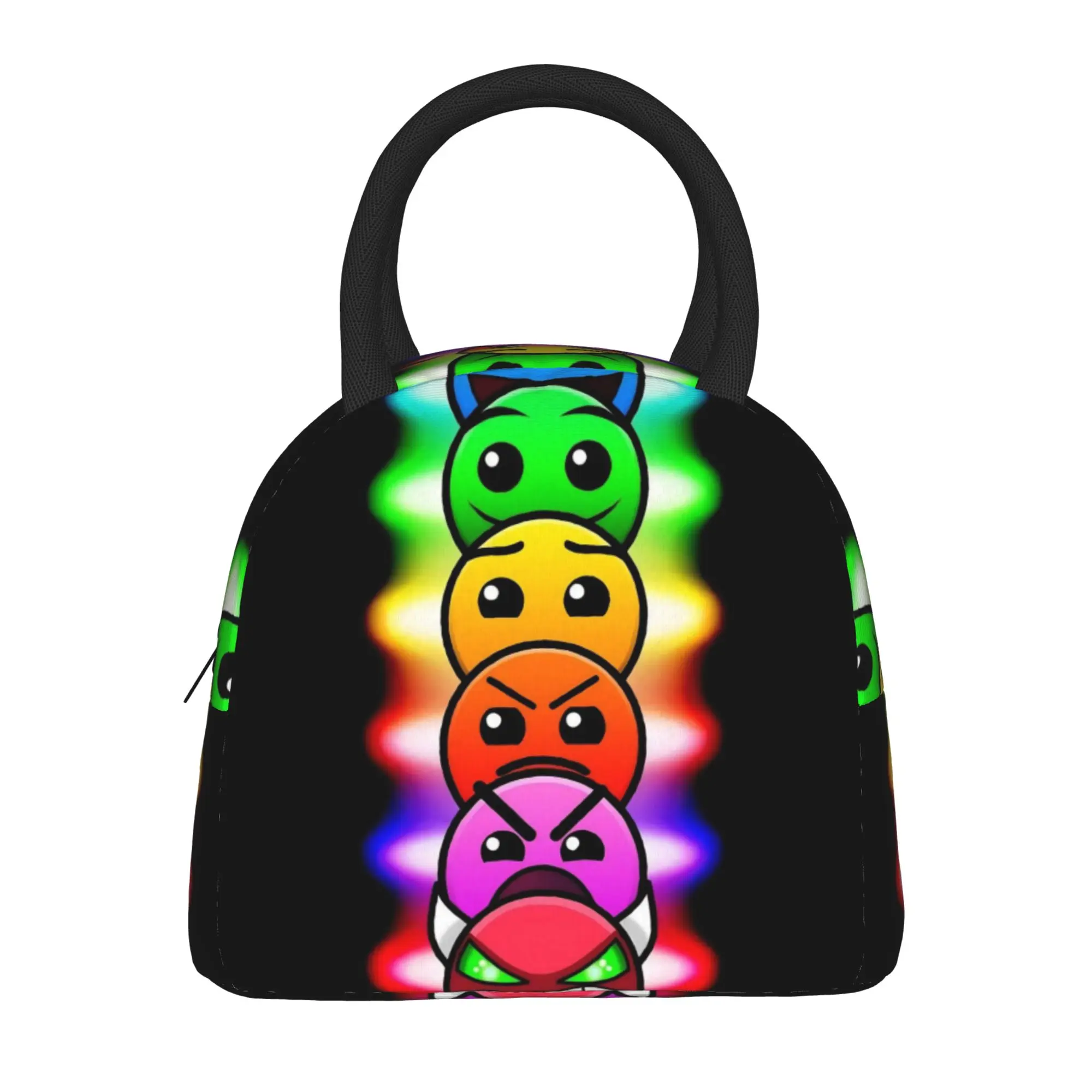Geometry Dash Games Insulated Lunch Bags for Men Women  Food Bag Portable Thermal Cooler Lunch Box For Work