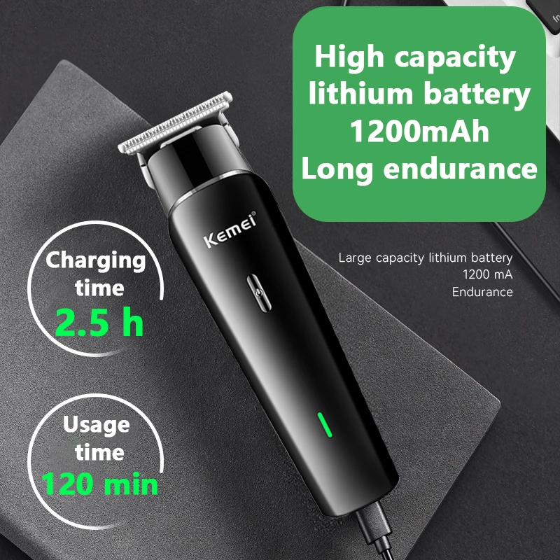 Kemei Hair Cutting Machine Professional Hair Clipper Beard Trimmer Barber USB Rechargeable Electric Cordless Trimmer for Men