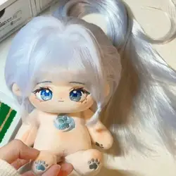 20cm Idol Doll Anime Plush Star Dolls Cute Stuffed Customization Toys Blue Hair Big Eyes Cotton Baby Doll Plushies Toys Kid Gift