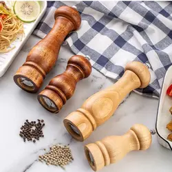 Rubber Wooden Manual Salt Pepper Grinder Seasoning Grinder Spice Salt Mills 5inch 8inch