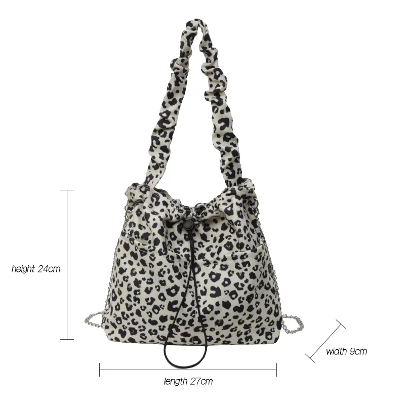 Leopard Tote Bag Fashion Casual Square Crossbody Bags for Women Trend 2024 High Quality Korean Designer Shoulder Ladies Handbags