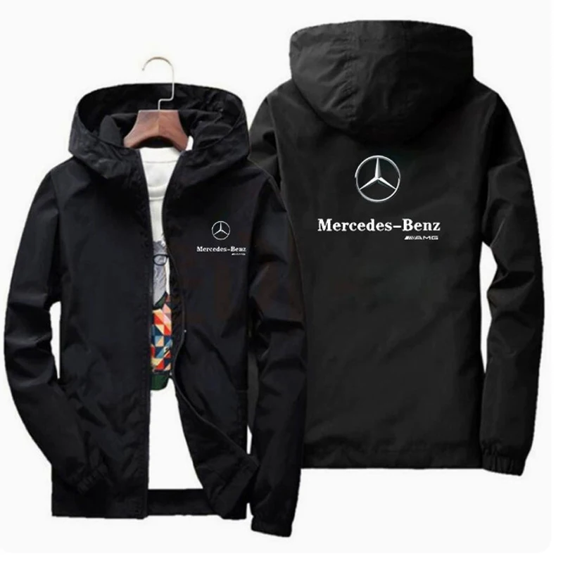 

Mercedes Benz AMG racing suit hooded spring and autumn thin windbreaker work jacket