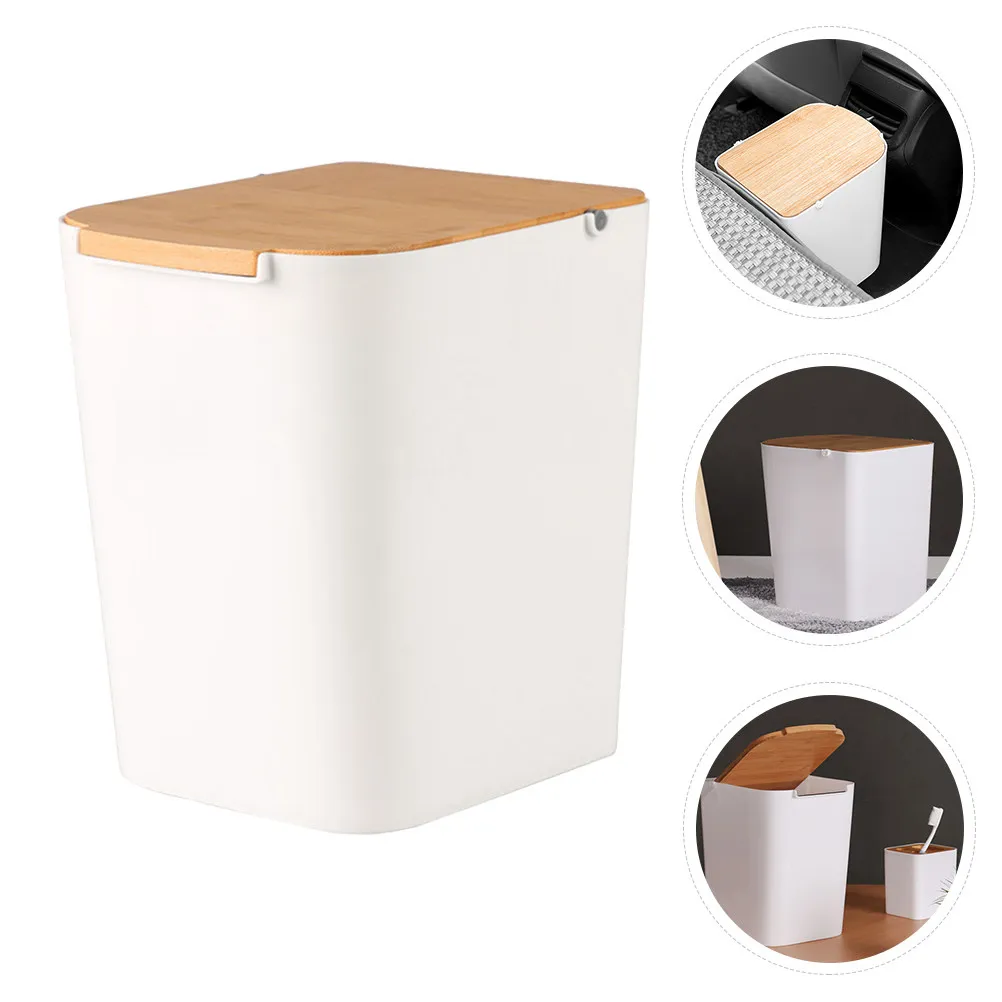 

1 шт. Современное мусорное ведро с крышкой, нажимное, пластиковое, большой вместимости, компактное, для домашнего использования