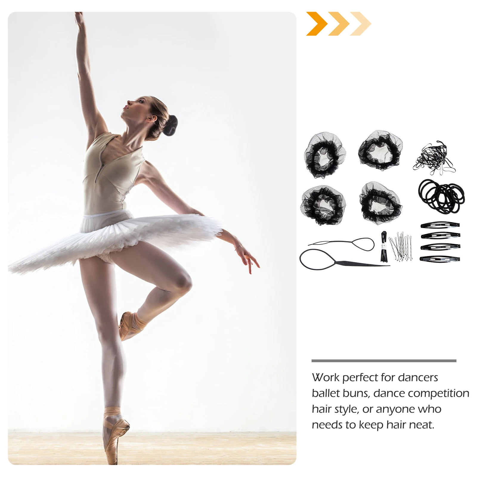 

1 set 1 Set For Women Bun Nets Set Elastic Invisible Bun Nets Stretchable Breathable Hair Accessories Dancers Ballet Buns Dance