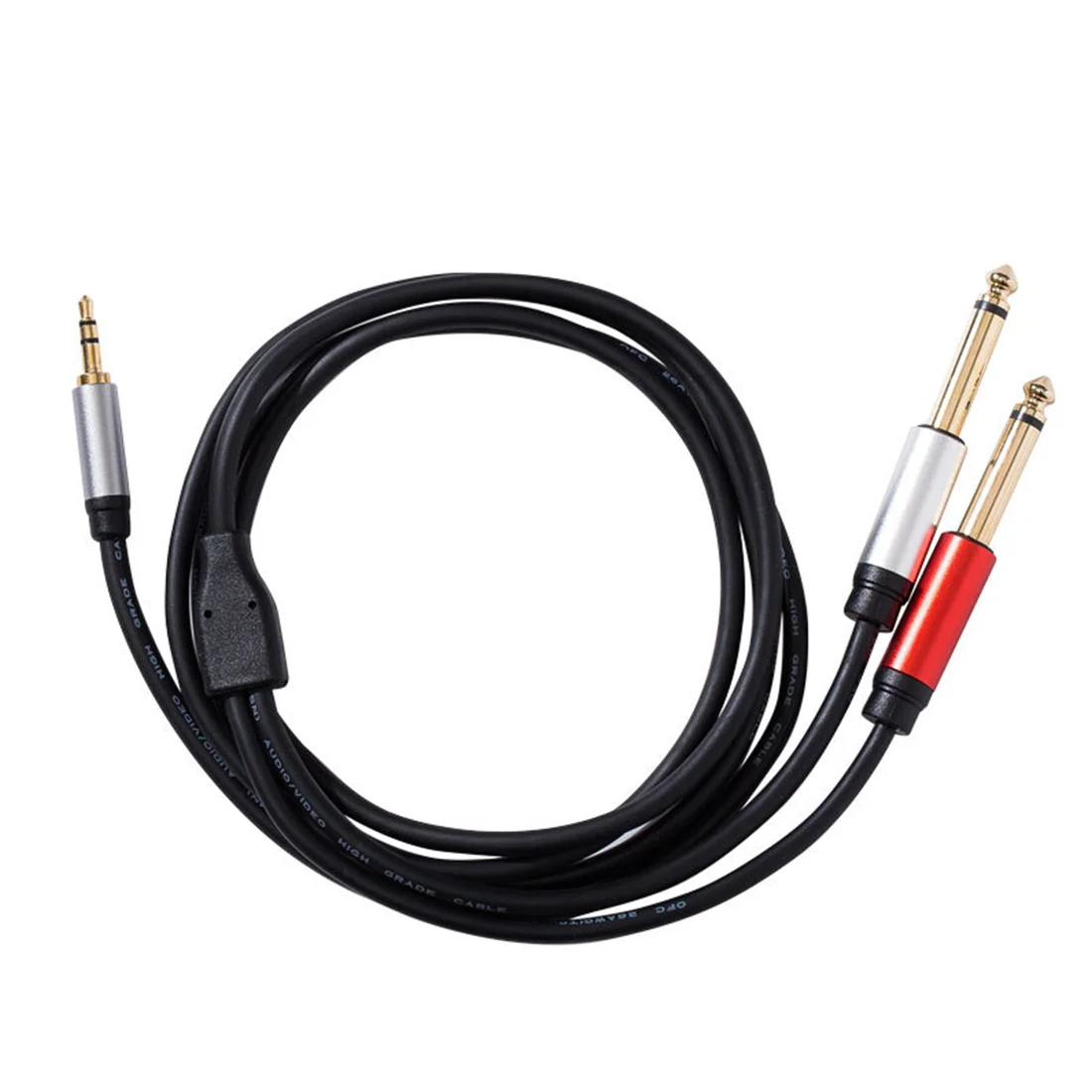 Cable de audio Cable auxiliar de 3,5 mm a doble 6,35 mm Mono 6,5 a 3,5 macho para amplificador mezclador altavoz Cable divisor de conector de 3,5 mm
