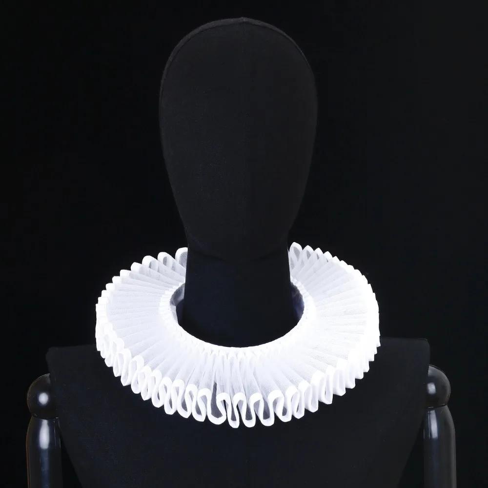Detachable Shakespeare Neck Ruffled Collar Elegan Victorian Costume Renaissance False Collar Vintage Retro Ruff Collar