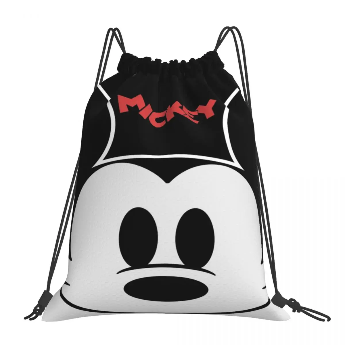 Custom Patroon Logo Trekkoord Tas Mickey Mouse Reizen Rugzak Student Opbergtas Schooltas ꦫ