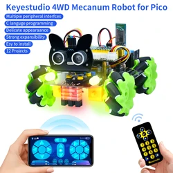 Keyestudio 4WD Mecanum Robot Car Kit For Raspberry Pi Pico STEM Support Python&Arduino Programming Smart DIY Car For Pico