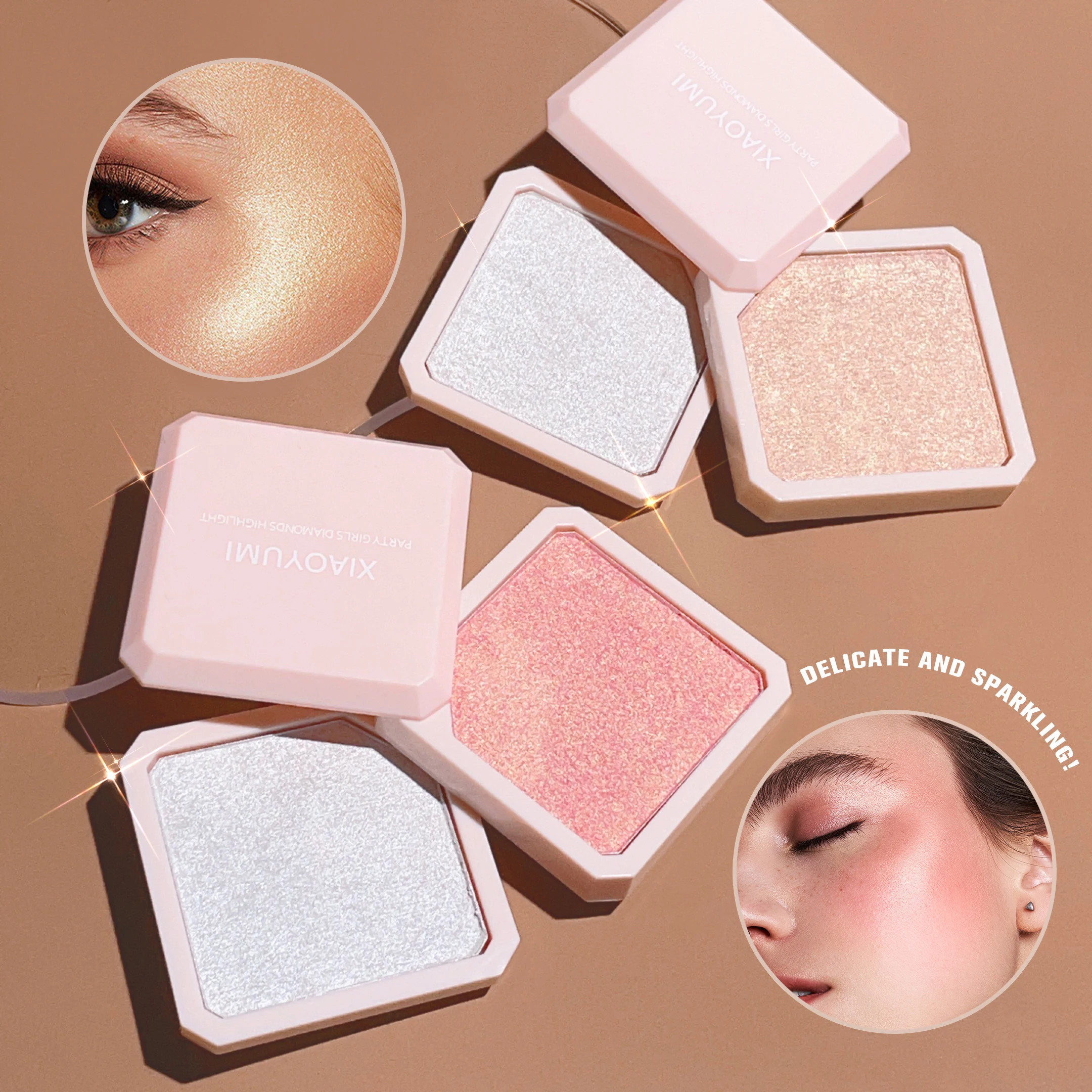Double-layer highlight powder fine glitter pearlescent brightening contour three-dimensional natural glitter