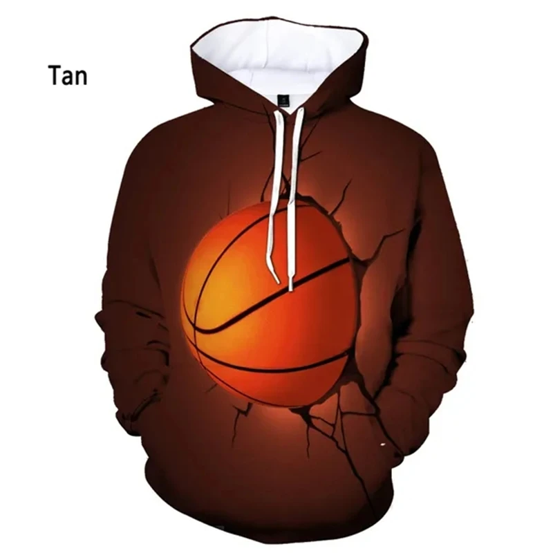 New Fashion Funny Basketball Pattern 3D Print Hoodies Men's Women's Fallwinter Long-sleeved Casual Sports Hoodie Mens Clothing