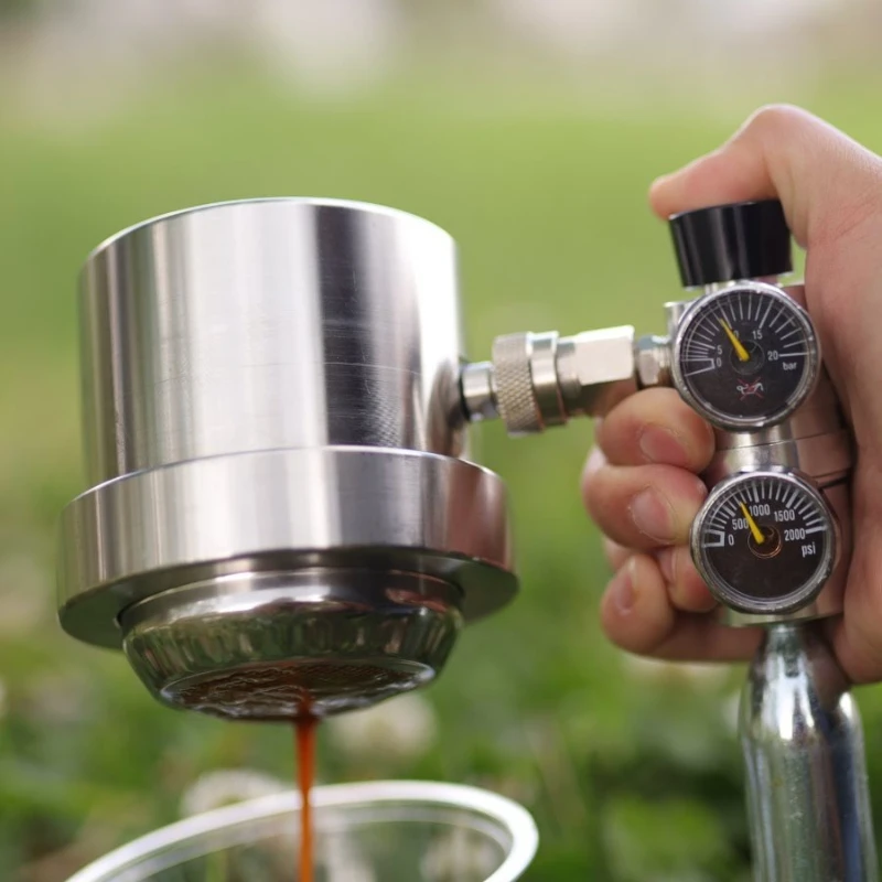 

Air pump portable pneumatic coffee machine stainless steel flat replacement espresso machine high pressure replacement