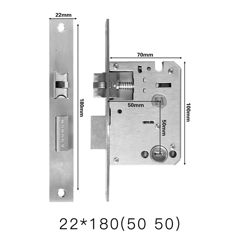 PHIPULO Stainless Steel Electronic Lock Body 5050 Specialized Mortise For Tuya Face Recognition Fingerprint Smart Door Lock