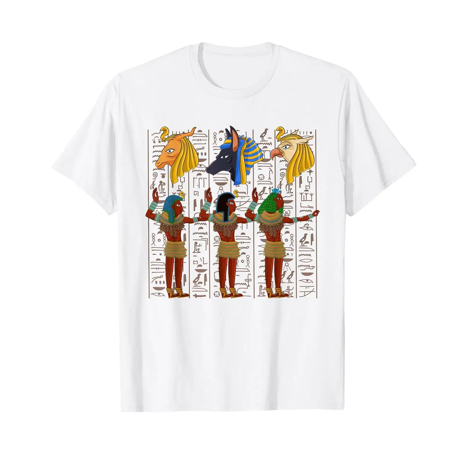 Tutankhamun Egyptian Gods Hieroglyphs Egypt T Shirt vintage Washed homme streetwear designer clothes Unisex Stylish Slightly