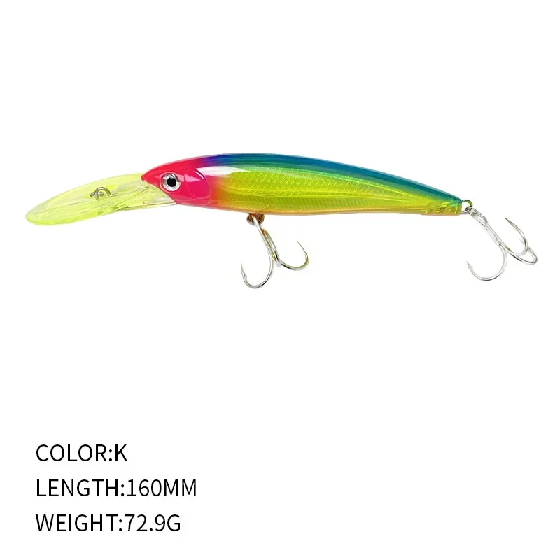 Señuelo minnow profundo mar-160mm/72,9g con labio largo - imagen 2