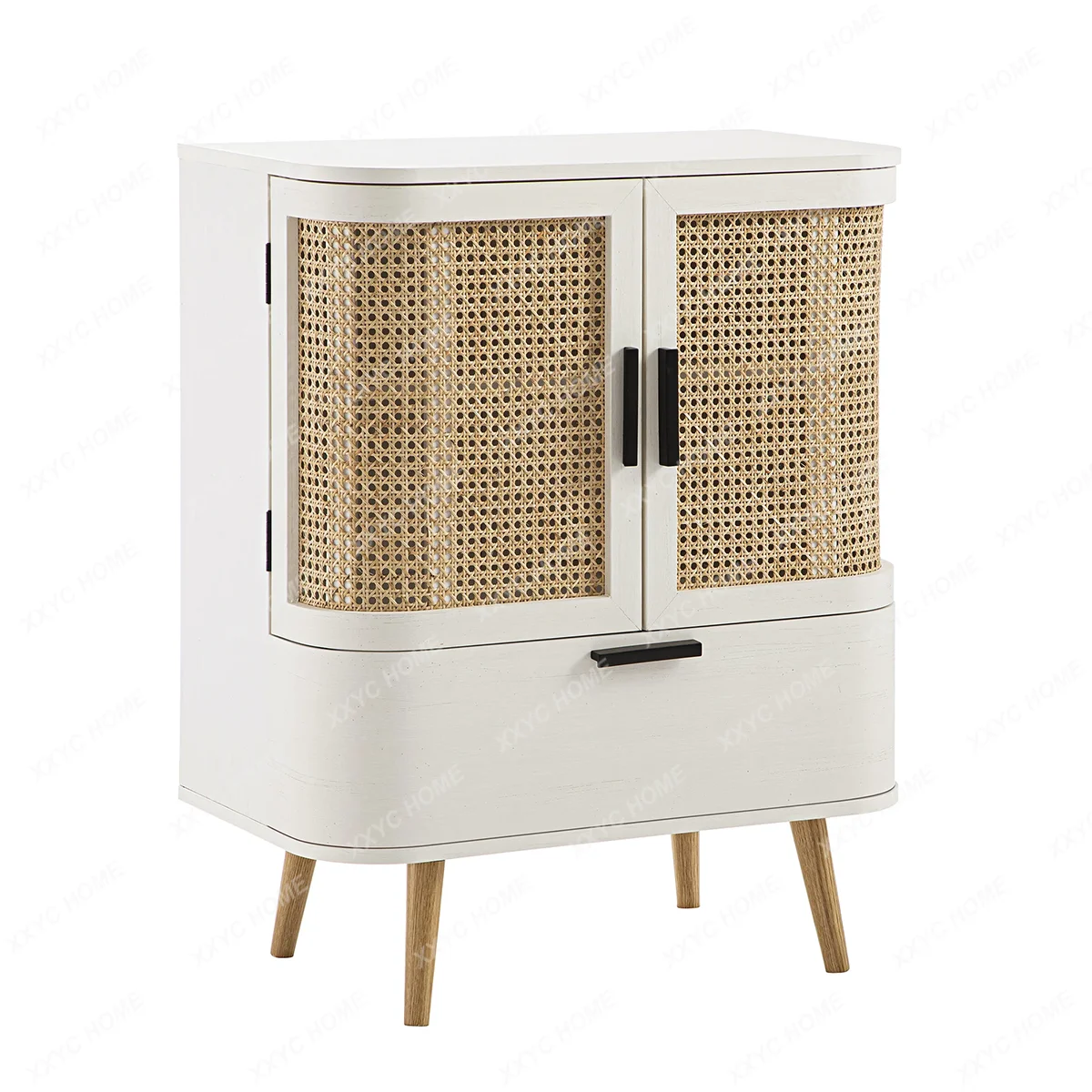 

Medieval style solid wood rattan dining side cabinet bedroom bedside cabinet living room retro home storage fashion