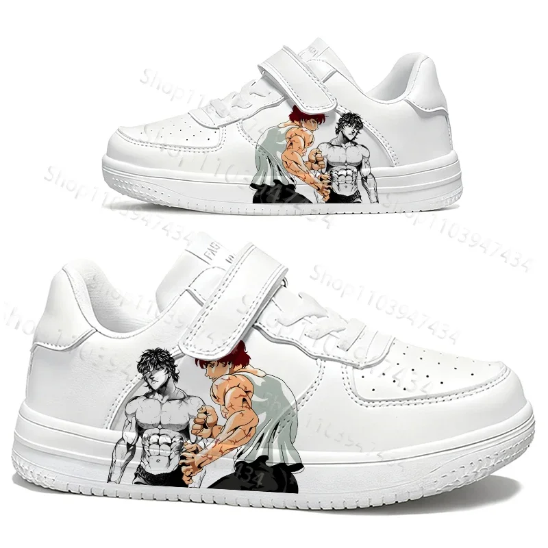 

Anime Theme Baki Design Youth student Solid color sole White shoes boys girls Sports running shoes Christmas Gift