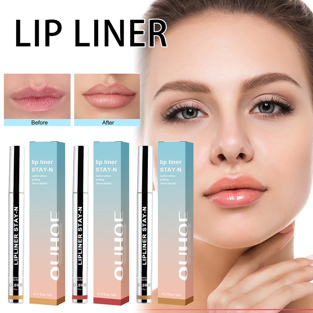 Soft Lip Liner Stick As Eyeliner Pen For Women's Makeup Korean Lip Gloss Lip Liner Tattoo Peel-off Lip Glaze Lip Tint Lip Makeup