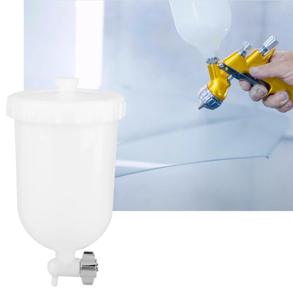 400ml Spray Gun Pot Side Feed Plastic Paint Cup For W101 W71 R-2 K-2 F-2 Spray Gun