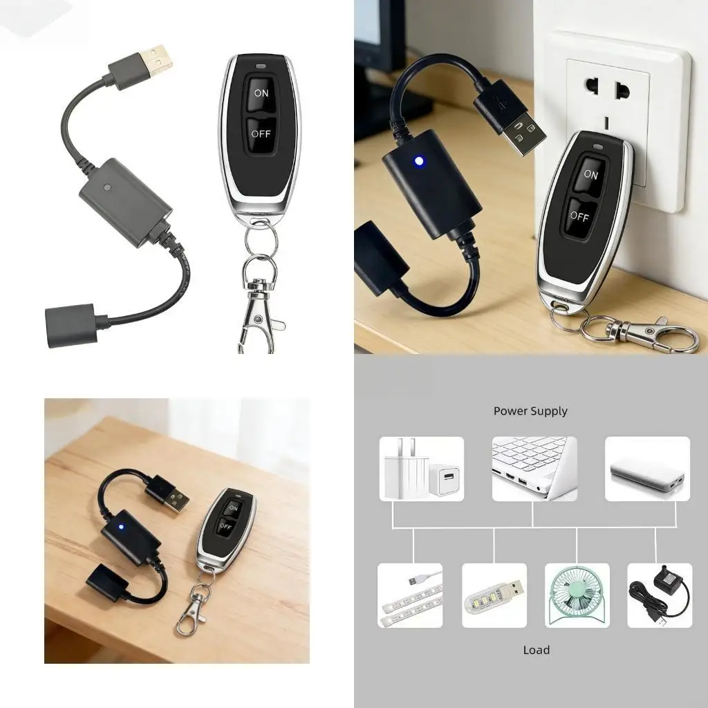 

Wirelesses Remotes Control Switches USB 5V Radio Frequency Switches Compatibility With Light Cameras And Routers Y5GB