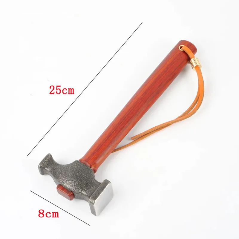 High-End DIY Handmade Hammer French Style HRC52 5Cr15 Alloy Steel Head CNC High Density Red Pear Handle for Precision Crafting