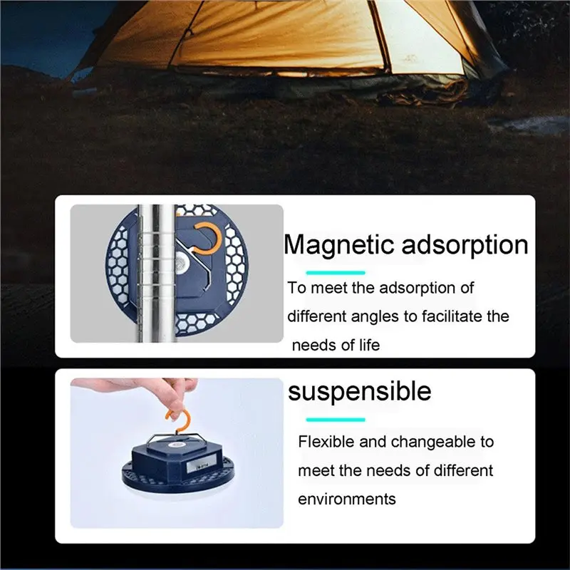[A93Z!】 Camping Light With LED Highlight, Air Cooling& Power Display, Emergency Charging Functionality For Outdoor Adventure Exp