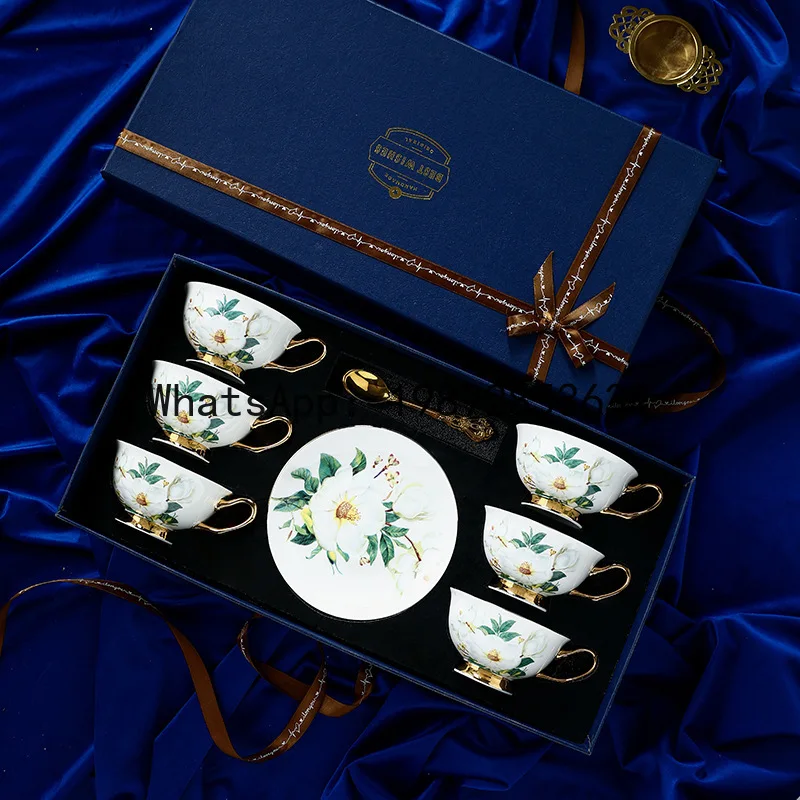 LYY Afternoon Tea Set, Fruit and Flower Tea Cups, Glass Teapot, Candle Heating Coffee Cup, Exquisite Cups and Saucers