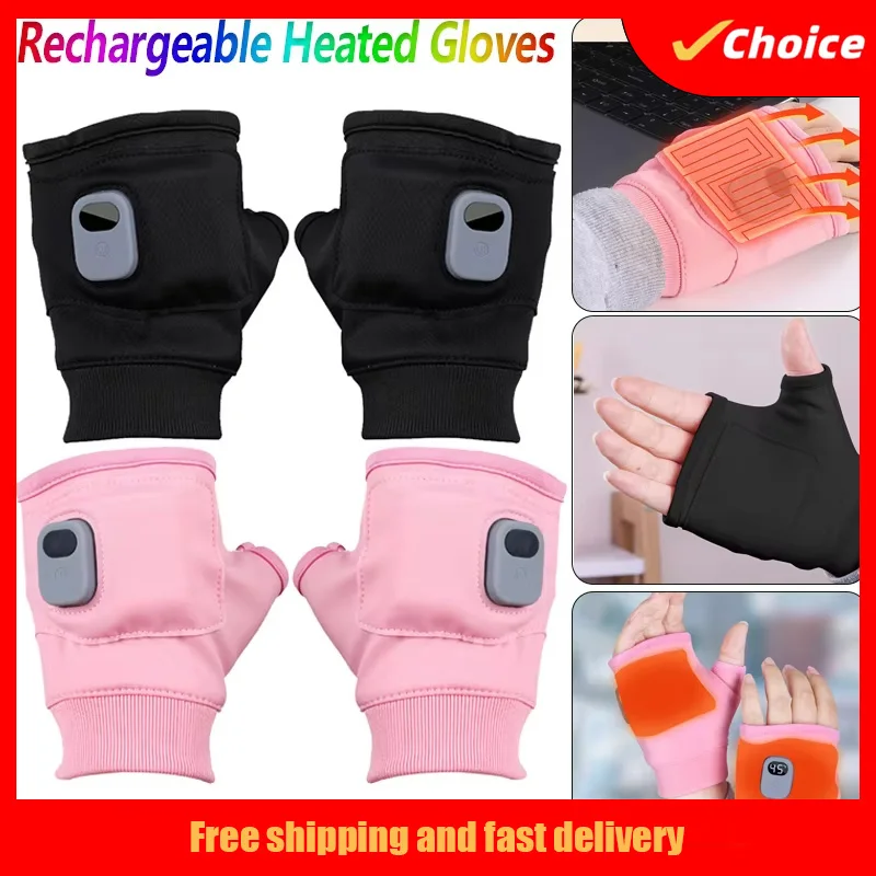

Перчатки с подогревом, перчатки с подогревом для рук, водонепроницаемые, перезаряжаемые через USB, зимние перчатки без пальцев, сохраняющие тепло для домашнего читающего работника