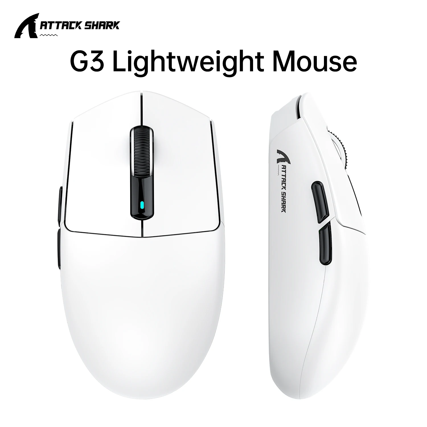 

ATTACK SHARK G3 Gaming Mouse Ultra-Lightweight Tri-Mode | 1K Hz PAW3311 Sensor 25000DPI | 62g Super Light | HUANO 80M Switches