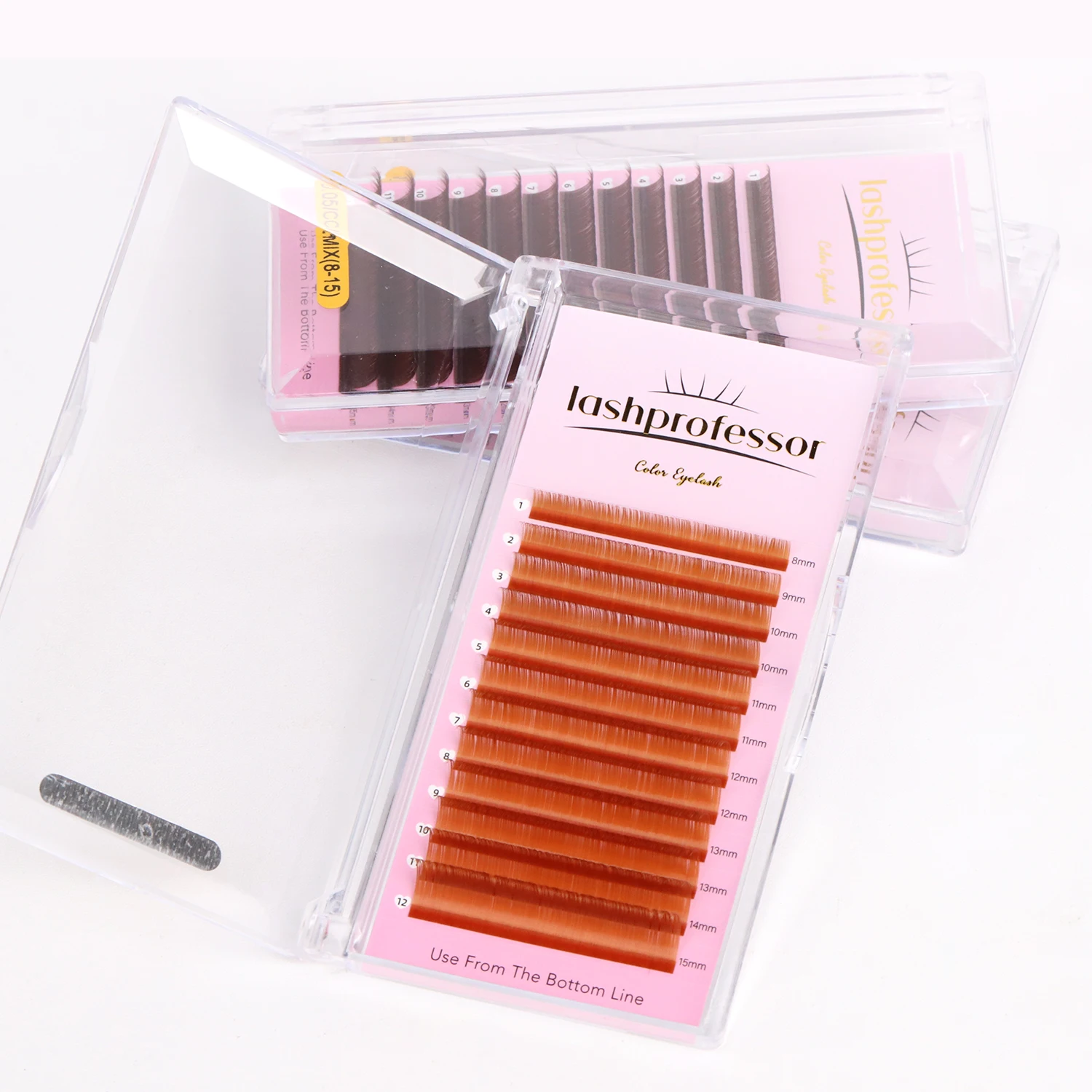 Lashprofessor L M Curl Braun Einzelne Wimpernverlängerungen J C CC D DD Kaschmir-Wimpern Hell/Mittel/Braun/Dunkelbraun Kollektion – Detail 9