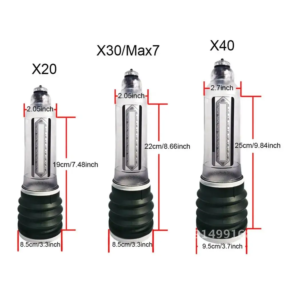 X20 X30 X40 Penis Pump Penis Enlargement Cock Enlarge Water Penis Extender Vacuum Pump For Men Dick Erection Sex Toy For Gay Men