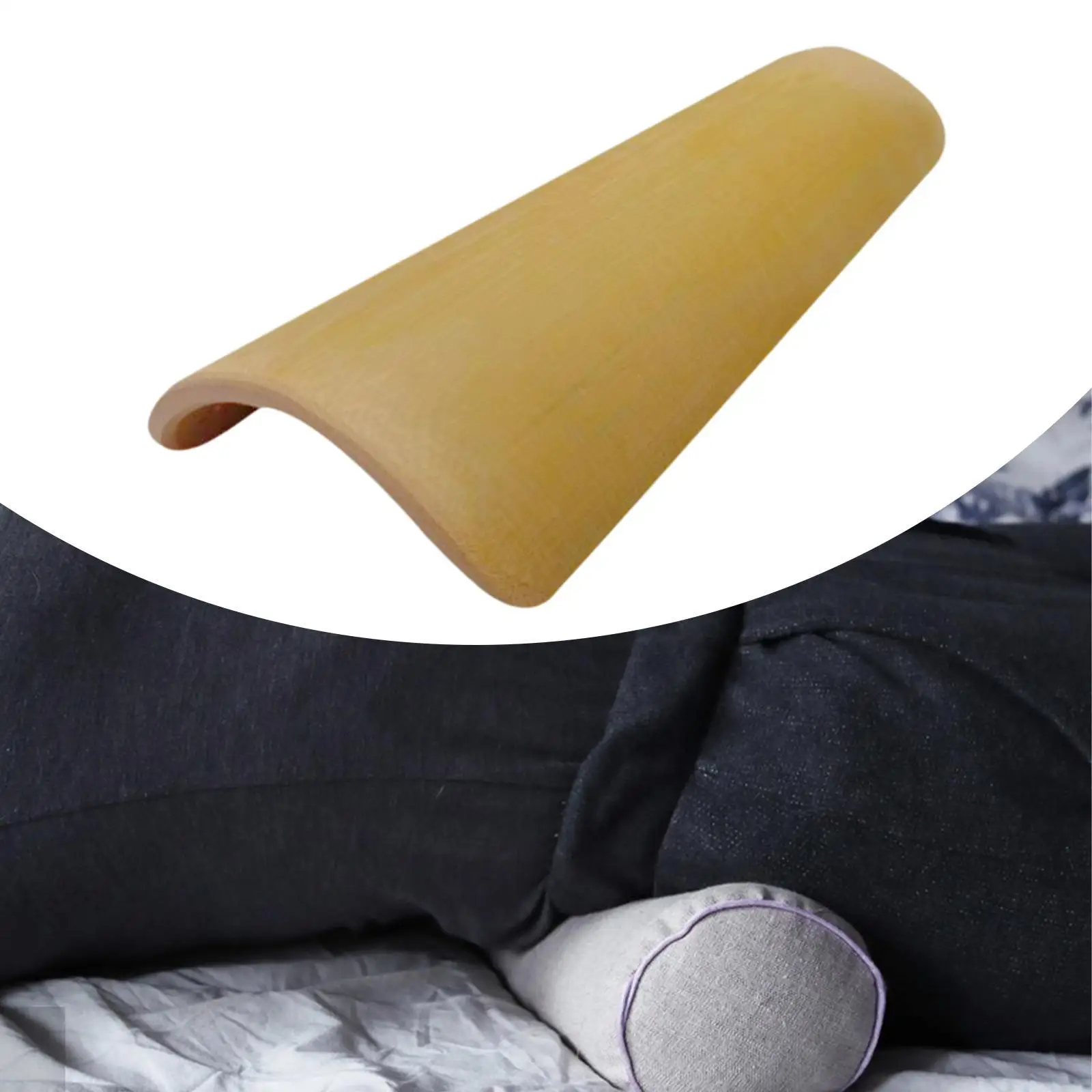 Bamboo Neck Support Pillow 33 cm Lightweight Ergonomic Men Women Bed Pillow Sauna Waist Pillow for Bedroom Home Hotel Gift