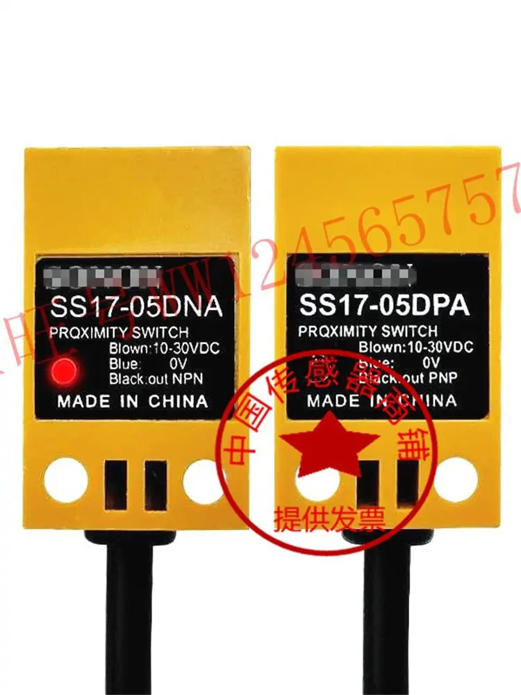 Stock Best Selling New Square Inductive Proximity Sensor Switch SS17-05DNA SS17-05DPA NB PB for Industrial Use