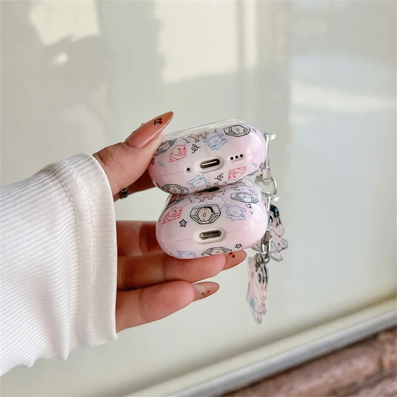 Cute Bathing Boy Case for AirPods 4 Airpod 1 2 3 Pro Pro2  Bluetooth Earbuds Charging Box Protective Earphone Case Cover