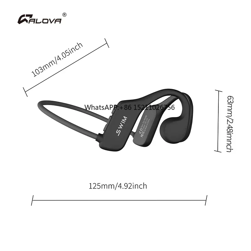 Open Ear Ip68 Waterproof Mp3 Swimming Bone Conduction Headphones Bluetooth Wireless