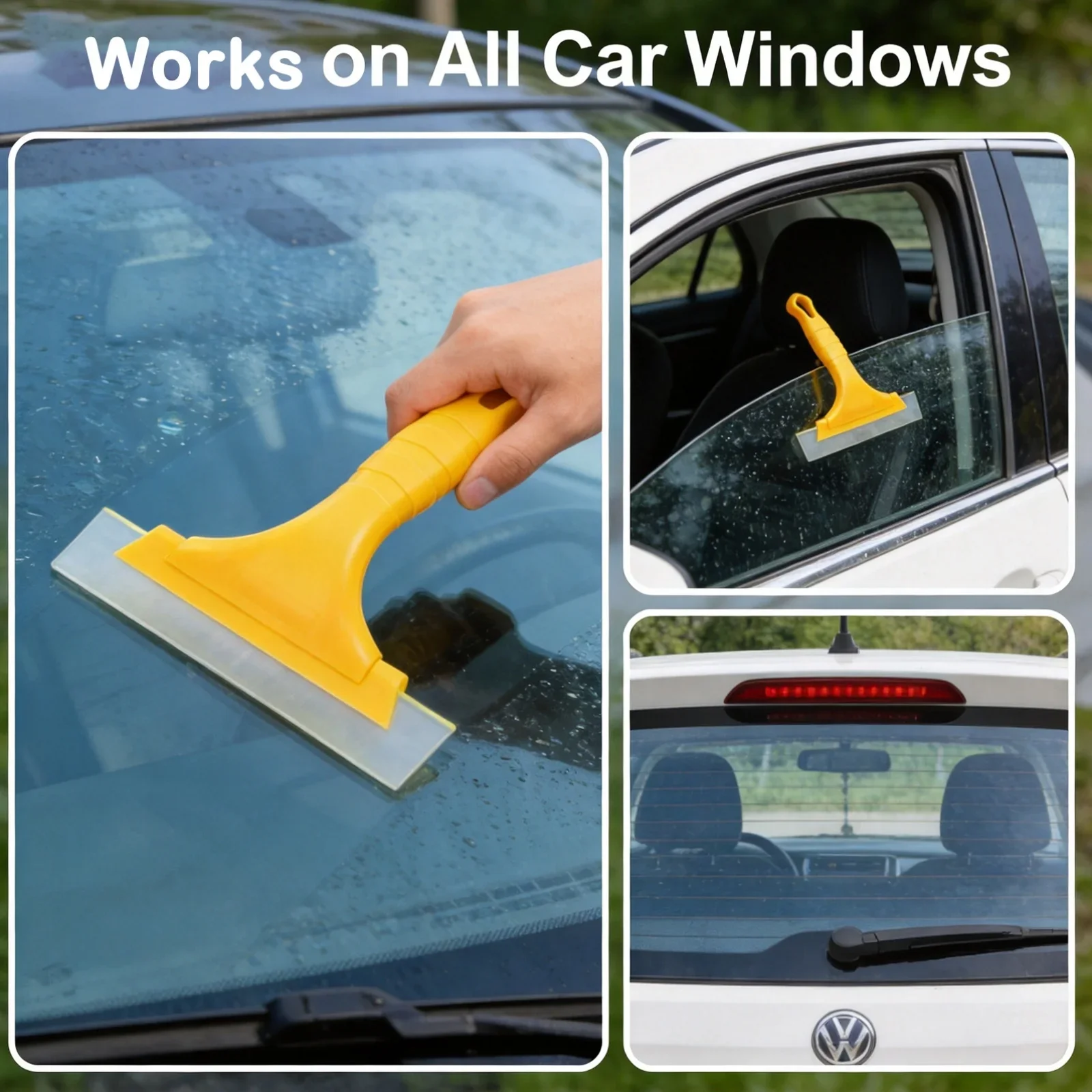 1PC Car Window Tinting Rubber Squeegee, Multi-use Glass Squeegee for Car & Bathroom Surface Cleaning