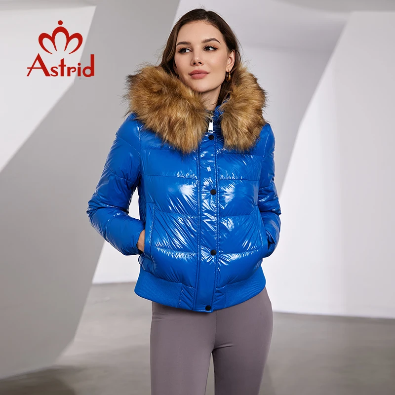 Astrid Large Natural Raccoon Fox Fur Hooded 2023 Winter warm Thick Coat Women Short Down Jacket Puffer fashion Female Parkas