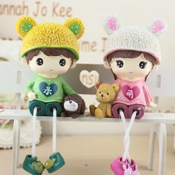Decoration Decoration Cartoon Creative Cute Hanging Feet Couple Doll Home Decoration Wedding Gift Birthday Gift Resin Crafts