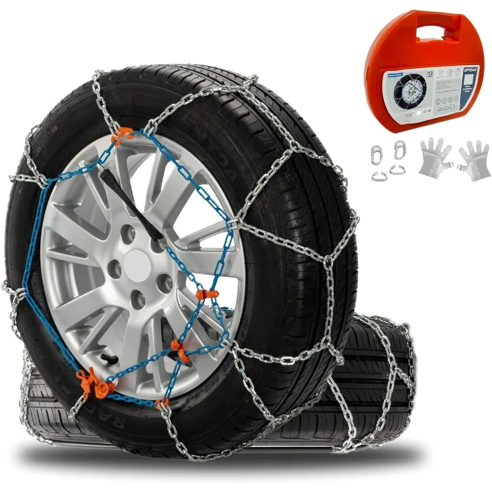 Universal Winter Tire Chains for Cars, SUVs, and Pickup Trucks: Quick and Easy to Install, Reusable for Emergency Snow Condition
