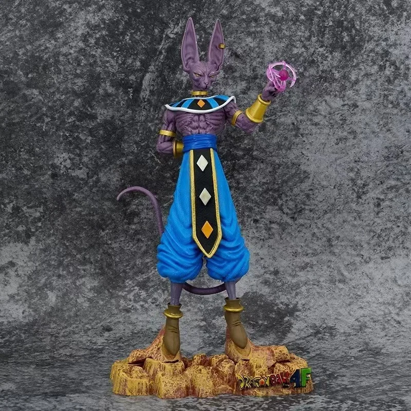 Figuras de ação dragon ball beerus deus da destruição whis jiren toppo goku modelo ornamento estátua figura decoração de mesa