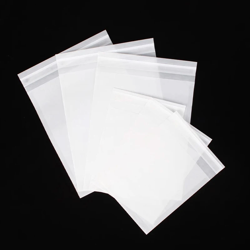 50Pcs Translucent Paper Envelopes Fully Degradable Environmentally Wax Paper Packaging Bags Clothes Storage Envelope Bag 18 Size