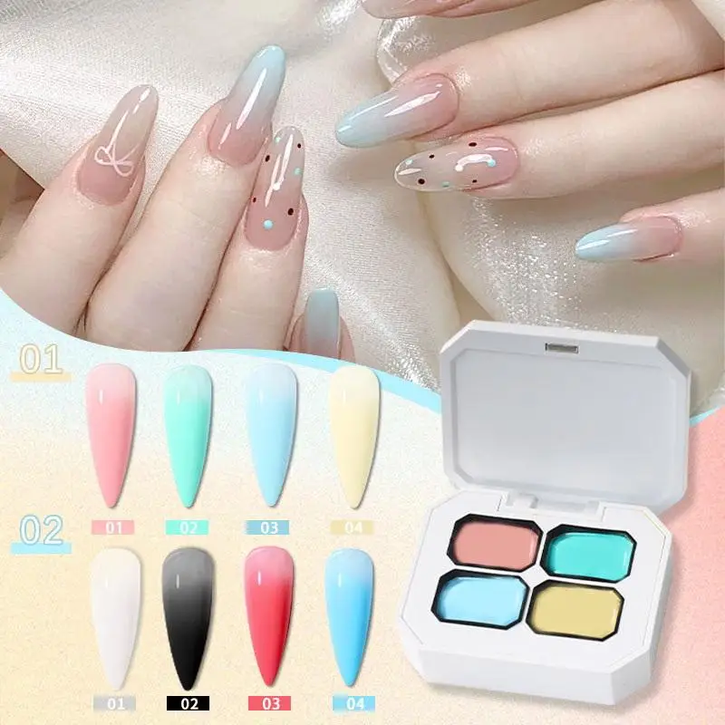 กาวติดเล็บ 9 สี 1 ชิ้น - กาวเพชรแบบแตก - กาวน้ำมันเล็บที่ทนทานสำหรับตกแต่งเล็บ DIY