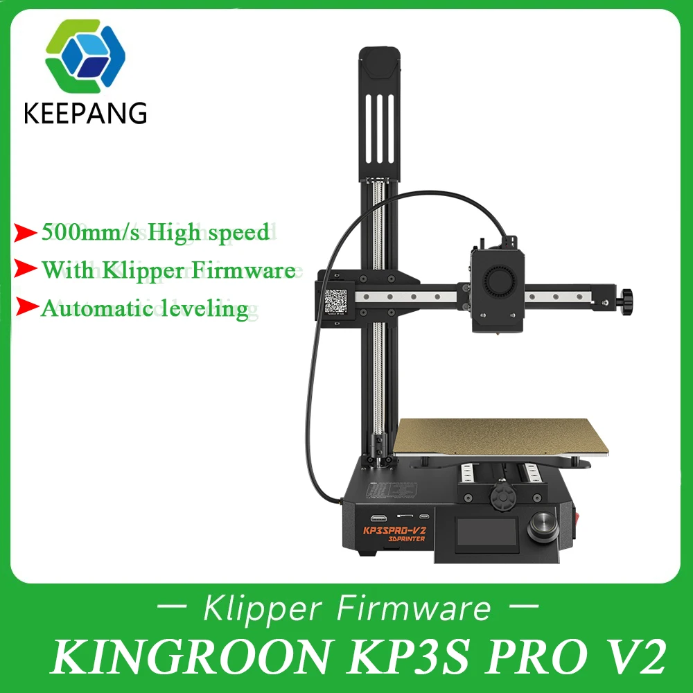 KINGROON KP3S PRO V2 3D Printer 500mm/s High Speed Printer with Automatic Leveling Print Volume 200*200*200mm Upgrade