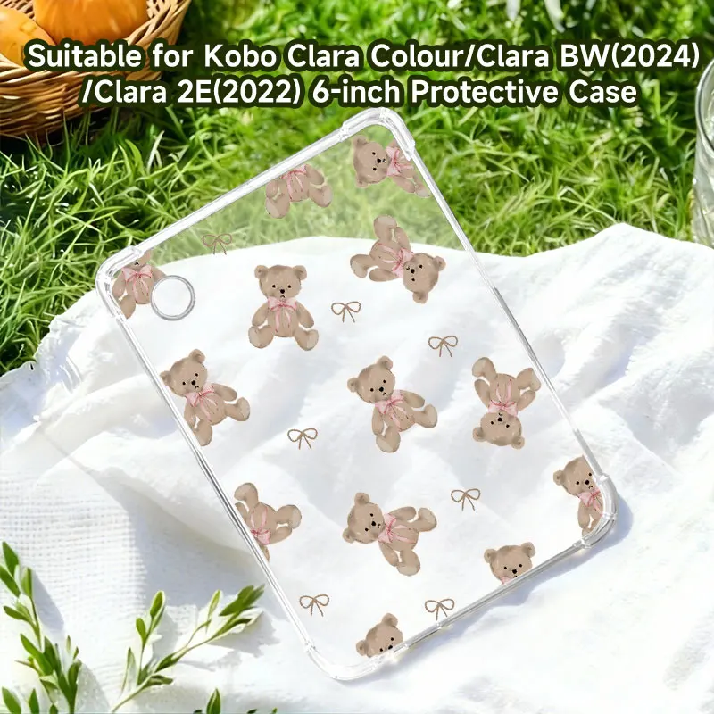 Transparent colored e-reader protective case,shockproof and durable shell,suitable for Kindle10/11/12,Kobo Libra Colour e-reader