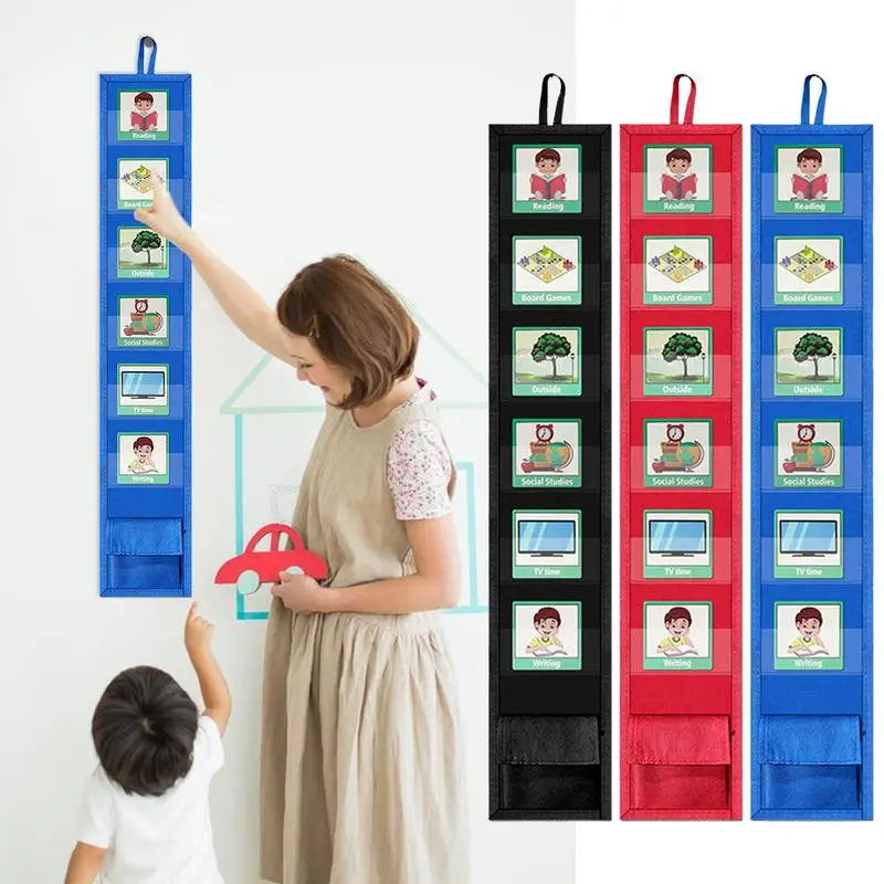 Kids Visual Schedule Daily Routine Cards Home Chore Chart Good Habits Training Games Travel Schedule Pocket Chart Schedule